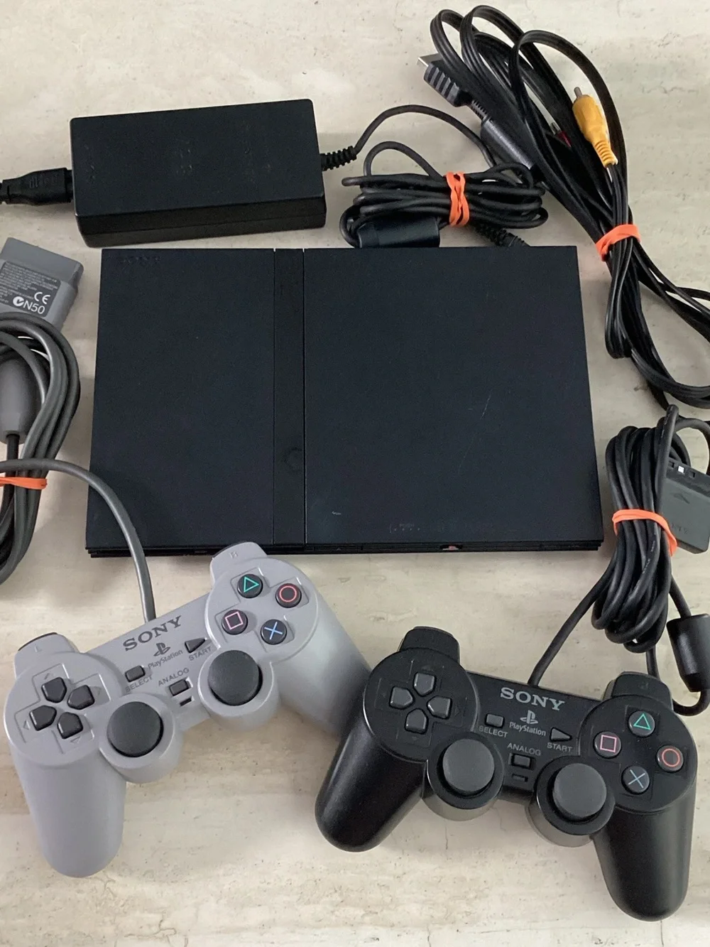 Sony PlayStation 2 Slim Console & 2 Sony Controllers OEM